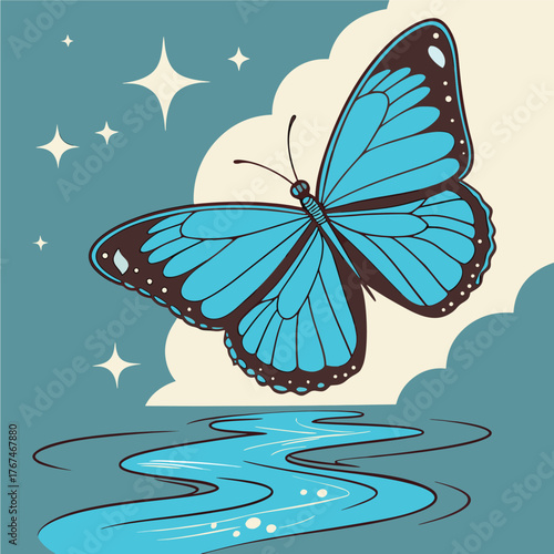 butterfly on the sky