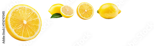 fresh lemons isolated on white background
