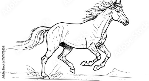 running horse doodle sketch
