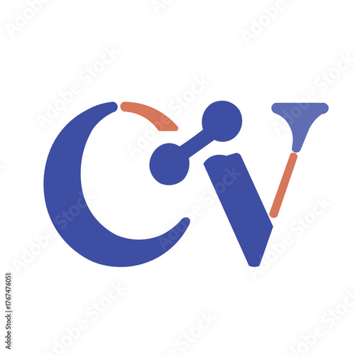 Alphabet Letters CV or VC Modern Logo