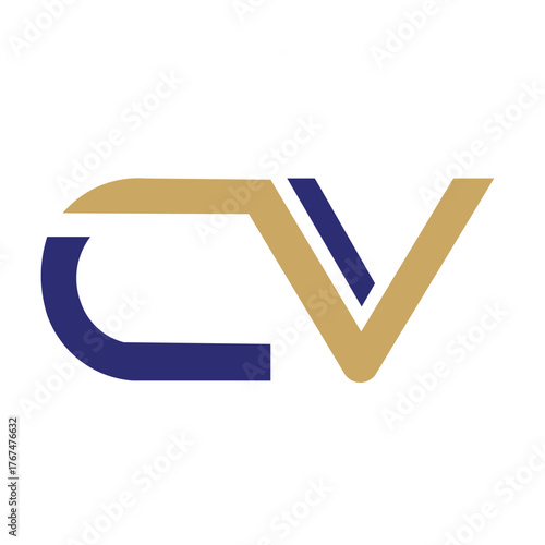 Alphabet Letters CV or VC Modern Logo