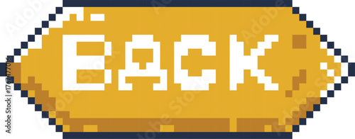 Retro Pixel Art Back Button for Game UI