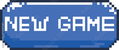 Pixel Art 'New Game' Button for Retro Gaming Interface