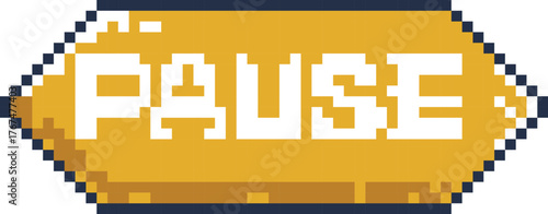 Retro Pixel Art Pause Button for Video Game Interface