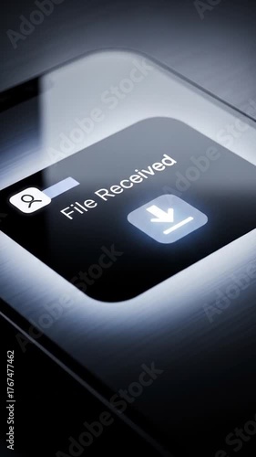 Smartphone Screen Displaying File Received Notification.