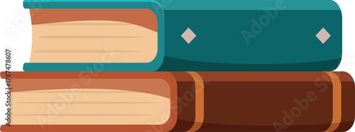 Stack of two hardcover books with visible pages and cover design, ideal for educational or literary themes