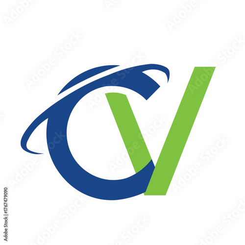 Alphabet Letters CV or VC Modern Logo