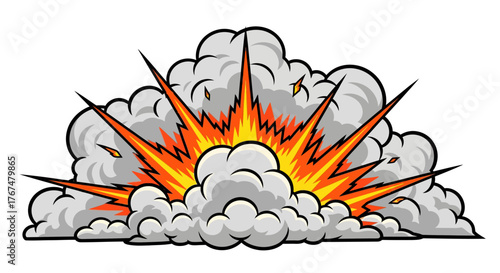 Dynamic explosion design with smoke and fire elements