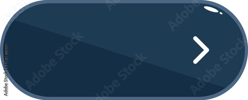 Dark blue rounded rectangle with a white arrow pointing right, useful as a next button for website and app navigation