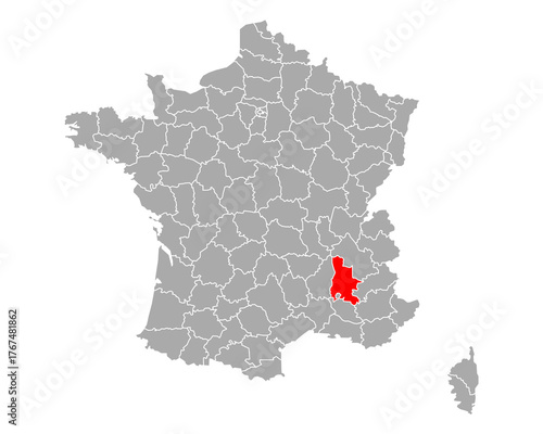 Karte von Drome in Frankreich