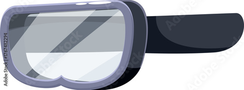 Cartoon style illustration of diving mask, essential equipment for scuba diving and snorkeling