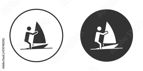 Windsurf icon. Simple vector illustration. Silhouette Icon Set.