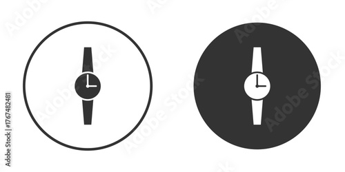 Watch icon. Simple vector illustration. Silhouette Icon Set.