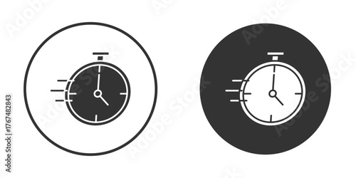 Time fast icon. Simple vector illustration. Silhouette Icon Set.