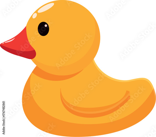 Cheerful yellow rubber duck floats serenely, a quintessential bath time companion