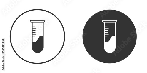 Test tube icon. Simple vector illustration. Silhouette Icon Set.