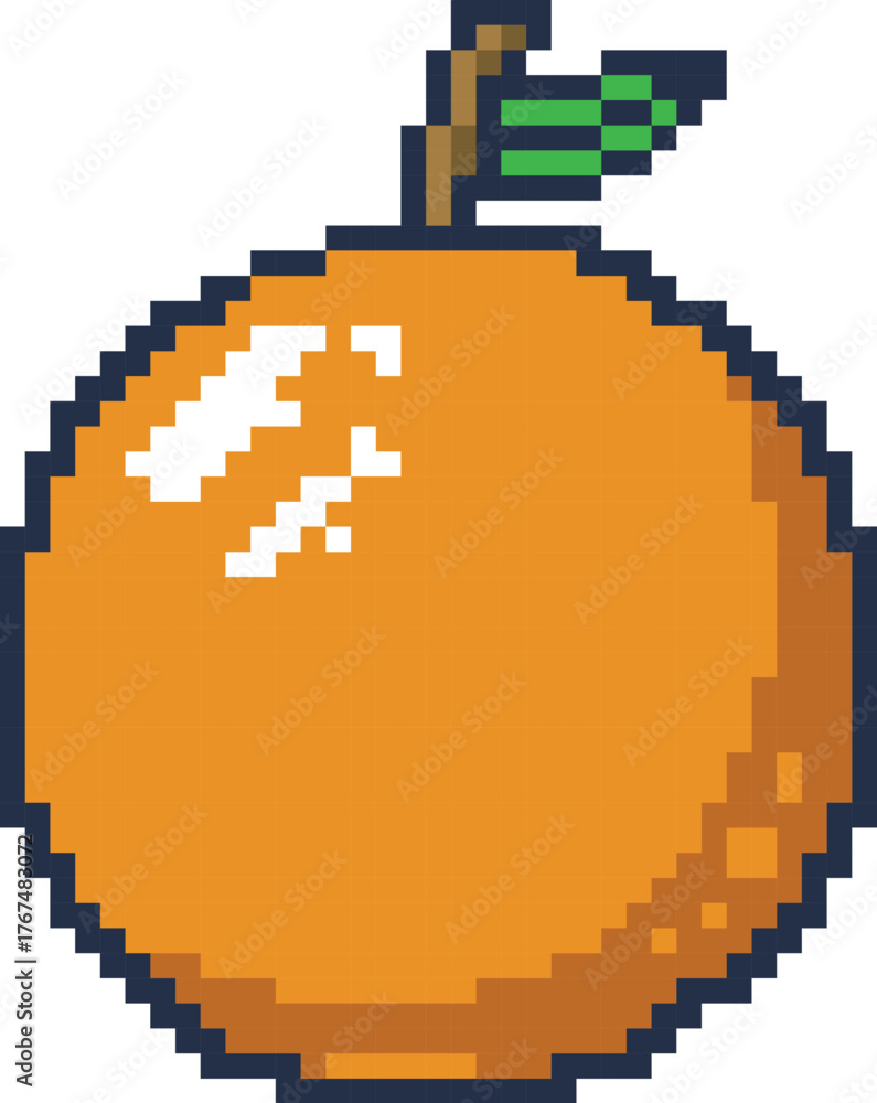 Obraz premium Orange Pixel Art 8-Bit