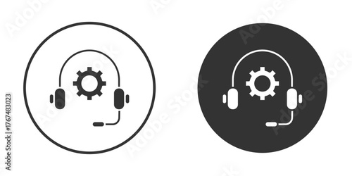 Technical support icon. Simple vector illustration. Silhouette Icon Set.