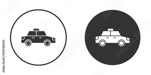 Taxi icon. Simple vector illustration. Silhouette Icon Set.