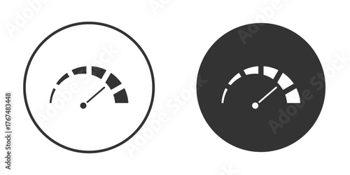 Speedometer icon. Simple vector illustration. Silhouette Icon Set.