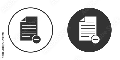 Remove document icon. Simple vector illustration. Silhouette Icon Set.