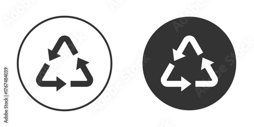 Recycle icon. Simple vector illustration. Silhouette Icon Set.