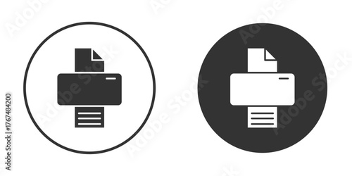 Print button icon. Simple vector illustration. Silhouette Icon Set.