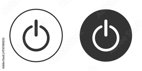 Power button icon. Simple vector illustration. Silhouette Icon Set.