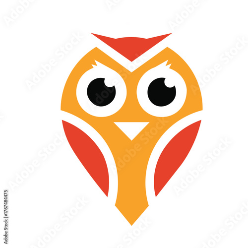 Owl logo with silhouette style design vector