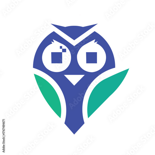 Owl logo with silhouette style design vector