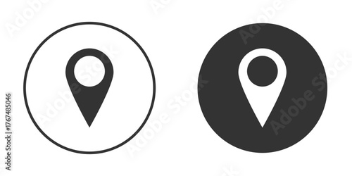 Navigation pin icon. Simple vector illustration. Silhouette Icon Set.