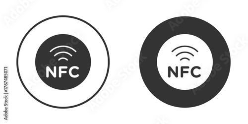NFC icon. Simple vector illustration. Silhouette Icon Set.