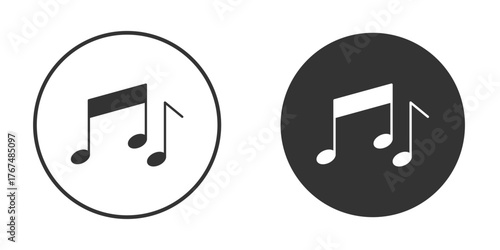 Music note icon. Simple vector illustration. Silhouette Icon Set.
