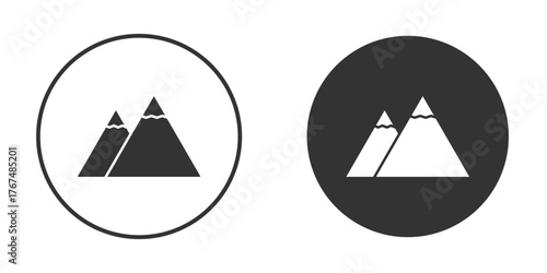 Mountain icon. Simple vector illustration. Silhouette Icon Set.