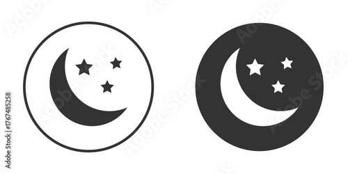 Moon icon. Simple vector illustration. Silhouette Icon Set.