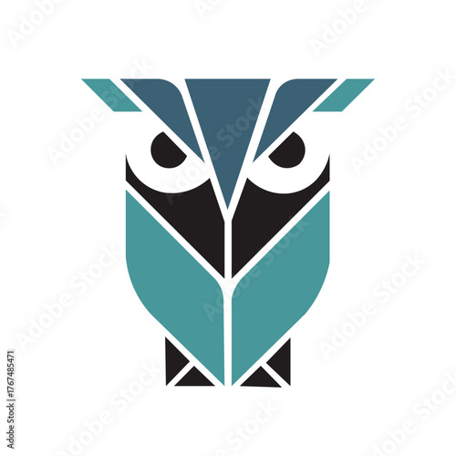 Owl logo with silhouette style design vector