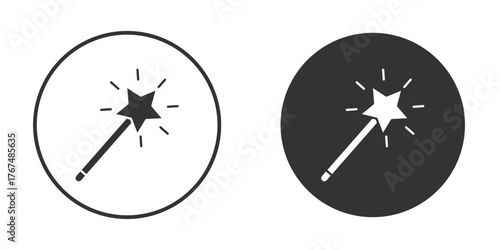 Magic wand icon. Simple vector illustration. Silhouette Icon Set.