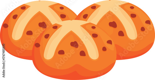 Delicious hot cross buns symbolize easter celebration, representing christian tradition