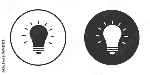 Light bulb icon. Simple vector illustration. Silhouette Icon Set.