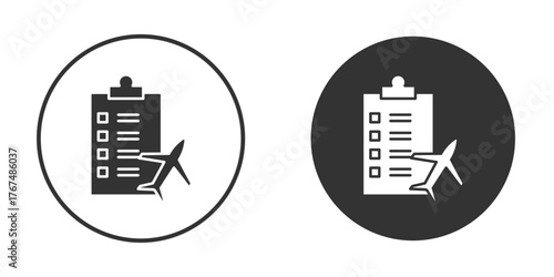 Itinerary icon. Simple vector illustration. Silhouette Icon Set.