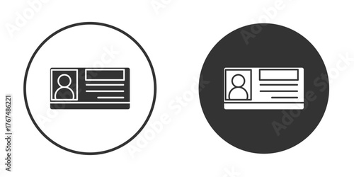 Identity card icon. Simple vector illustration. Silhouette Icon Set.