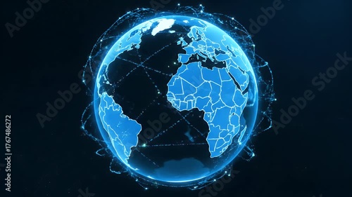 Wallpaper Mural Digital Earth Global Network: Futuristic Connectivity & Data Flow Torontodigital.ca