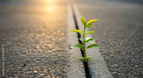 Plants growing in cracks