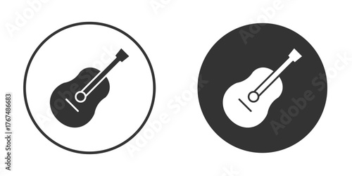 Guitar icon. Simple vector illustration. Silhouette Icon Set.
