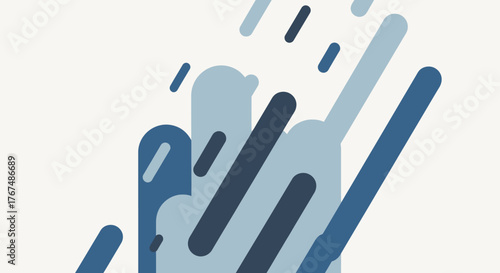 Stylized abstract blue water splash with dynamic flowing lines.