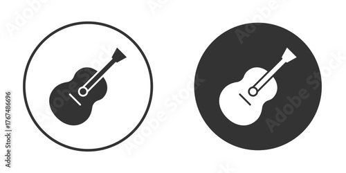 Guitar icon. Simple vector illustration. Silhouette Icon Set.