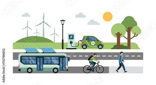 Sustainable Urban Transportation with Electric Vehicles and Renewable Energy.