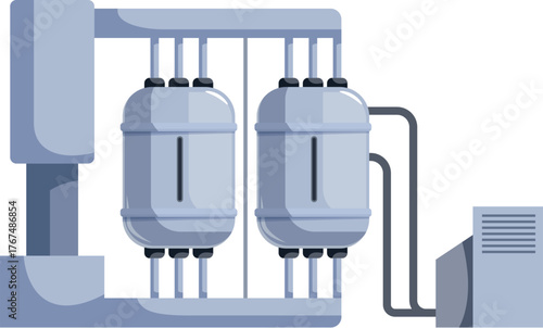 Modern water purification system filtering and purifying water using advanced technology, ensuring clean and safe drinking water