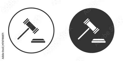 Gavel icon. Simple vector illustration. Silhouette Icon Set.