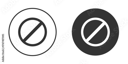 Forbidden icon. Simple vector illustration. Silhouette Icon Set.